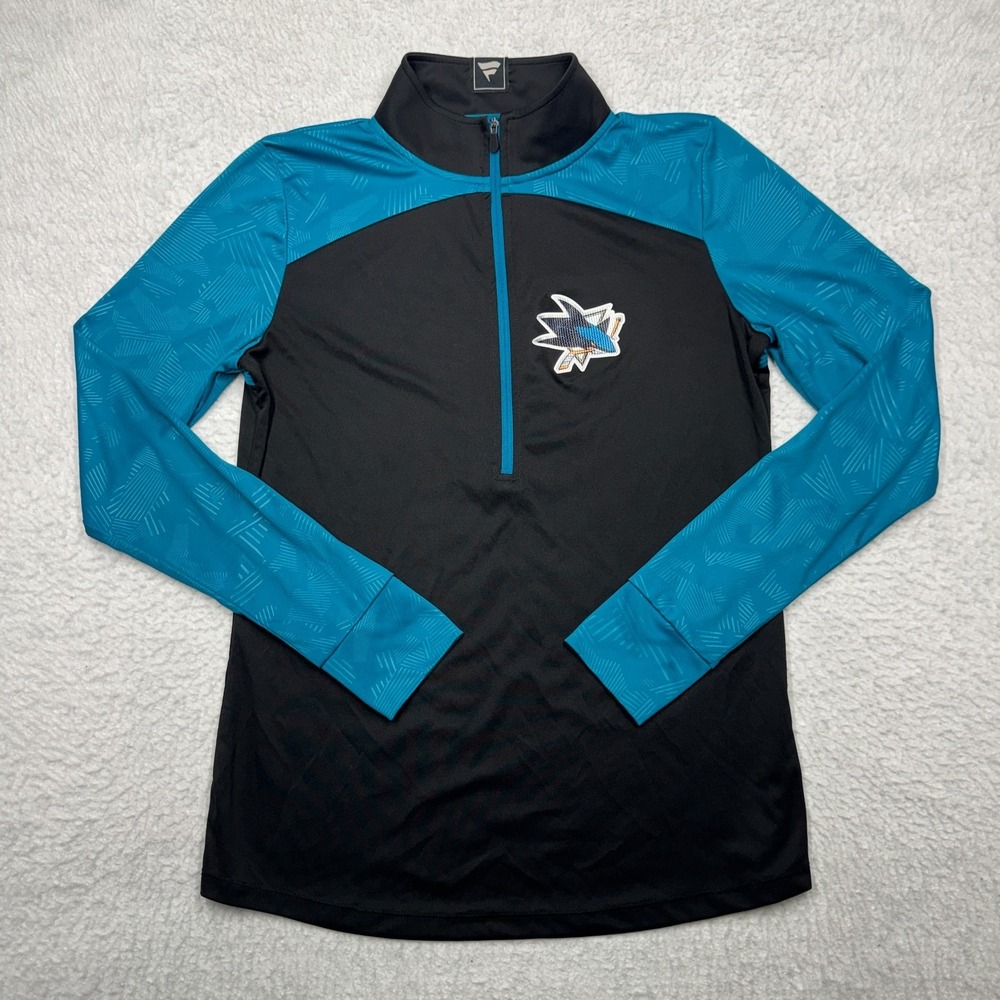 San Jose Sharks Pullover Fanatics Pro 1/4 Zip Mock Neck NHL Hockey Women's M‎